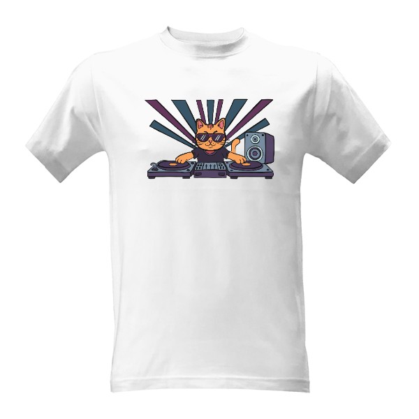 Tričko s potiskem DJ Kočka