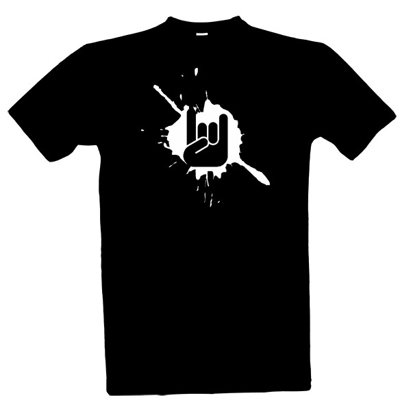 Tričko s potiskem Metal horn BLACK