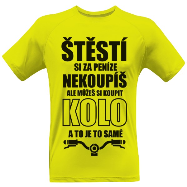 Pánské funkční tričko Premium s potiskem Štěstí, peníze, kolo